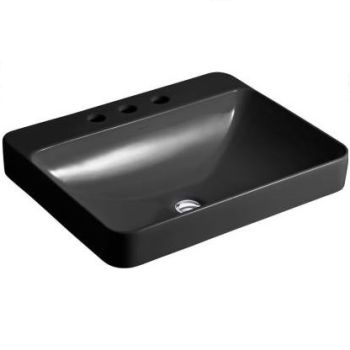 Kohler Forefront Rectangular Vessel Lavatory With Single Faucet Hole Black (K-2660In-1-7)