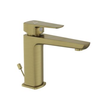 Jaquar Kubix Prime Single Lever Basin Mixer with Pop-up Waste & 450mm Braided Hoses - Antique Bronze (KUP-ABR-35051BPM)