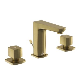 Jaquar Kubix Prime 3-Hole Basin Mixer with Popup Waste System - Antique Bronze (KUP-ABR-35191PM)
