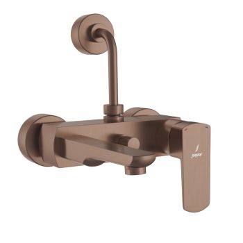 Jaquar Kubix Prime Single Lever Wall Mixer with Overhead Shower Provision - Antique Copper Finish (KUP-ACR-35117PM)