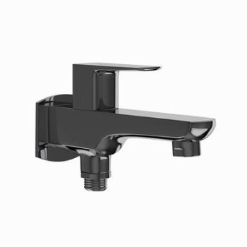 Jaquar Kubix Prime 2 Way Bib Cock With Wall Flange Black Chrome