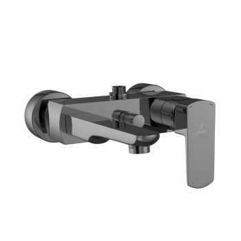 Jaquar Kubix Prime Single Lever Wall Mixer for Exposed Shower Pipe (SHA-1211) - Black Chrome PVD Finish (KUP-BCH-35115PM)