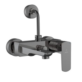 Jaquar Kubix Prime Single Lever Wall Mixer with Overhead Shower Provision - Black Chrome PVD Finish (KUP-BCH-35117PM)