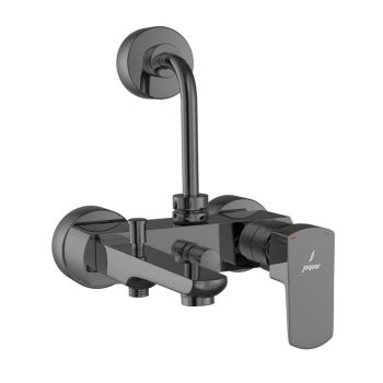 Jaquar Kubix Prime 3-in-1 Single Lever Wall Mixer with Hand & Overhead Shower Provision - Black Chrome PVD (KUP-BCH-35125PM)