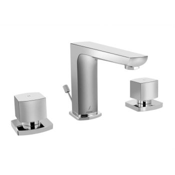 Jaquar Kubix Prime 3-Hole Basin Mixer with Popup Waste & 15mm Cartridge - Chrome (KUP-CHR-35191PM)