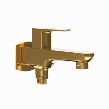 Jaquar Kubix Prime 2 Way Bib Cock With Wall Flange Full Gold