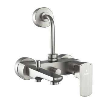 Jaquar Kubix Prime 3-in-1 Single Lever Wall Mixer with Hand & Overhead Shower Provision - Stainless Steel Finish (KUP-SSF-35125PM)
