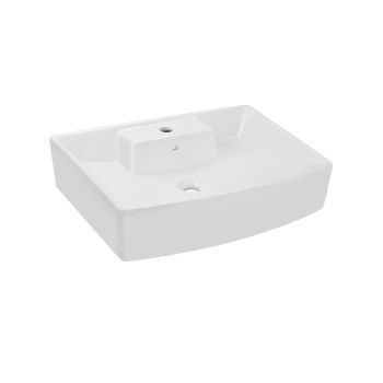 Jaquar Kubix Prime Thin-Rim Table Top Basin - 600x440x150 mm - White Rectangular Vessel Sink (KUS-WHT-35931PM)