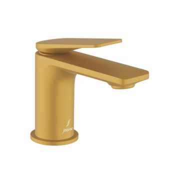 Jaquar Laguna Single Lever Basin Mixer with Base Flange - Gold Matt PVD Brushed Finish (LAG-GMP-91011BWF)