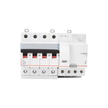 Legrand DX³ RCBO 40A 100mA 4-Pole (AC Type) - 415V 6kA Three-Phase Safety Switch - Legrand Ref: 411373
