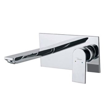 Jaquar Lyric Exposed Part Kit Of Single Lever Basin Mixer Wall Mounted Consisting Of Operating Lever, Wall Flange, Nipple & Spout