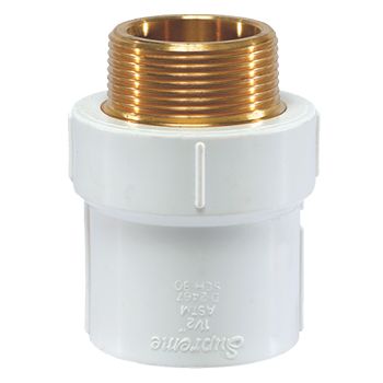 Supreme uPVC Brass MTA 1 1/2 Inch Aqua Gold