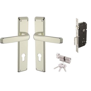 Godrej NEH 06-200 mm Door Handle with Lock Set Satin Steel