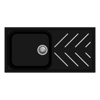 Carysil Beethoven Steel Inlays Quartz Single Large Bowl Sink with Drainer