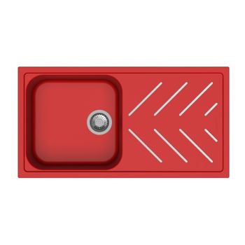 Carysil Beethoven Steel Inlays Quartz Single Bowl Sink with Drainer