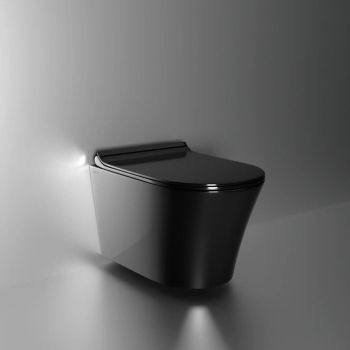 Ruhe Noir Rimless Wall-Hung Western Commode Black