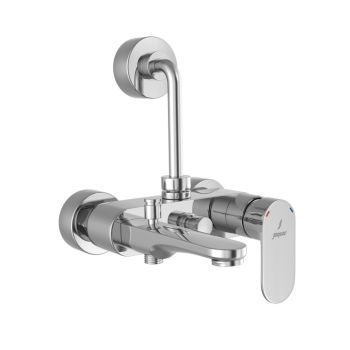 Jaquar Opal Prime 3-in-1 Wall Mixer - Chrome Finish - OPP-CHR-15125PM - Complete with 115mm Bend Pipe & Legs