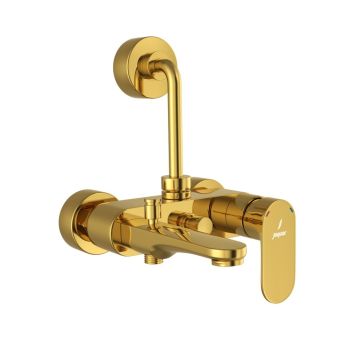Jaquar Opal Prime 3-in-1 Wall Mixer - Gold Bright PVD Finish - OPP-GBP-15125PM - For Hand & Overhead Shower