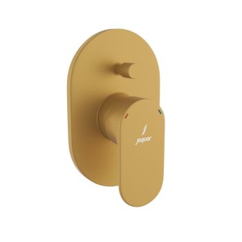 Jaquar Opal Prime Single Lever Hi-Flow Diverter Trim Kit - Gold Matt PVD Brushed Gold Exposed Parts (OPP-GMP-15079NKPM)