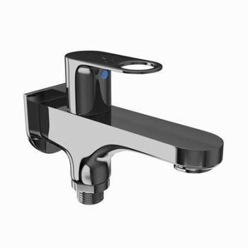 Jaquar Ornamix Prime 2 Way Bib Cock With Wall Flange Black Chrome