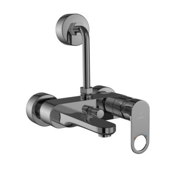 Jaquar Ornamix Prime Single Lever Wall Mixer with 115mm L-Bend for Overhead Shower - Black Chrome Finish (ORP-BCH-10117PM)