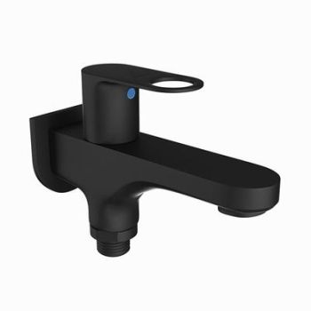 Jaquar Ornamix Prime 2 Way Bib Cock With Wall Flange Black Matt