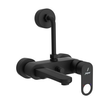 Jaquar Ornamix Prime Single Lever Wall Mixer with 115mm L-Bend for Overhead Shower - Black Matt Finish (ORP-BLM-10117PM)