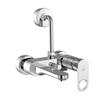 Jaquar Ornamix Prime Single Lever Wall Mixer with 115mm Overhead Shower Bend Pipe - Chrome (ORP-CHR-10117PM)