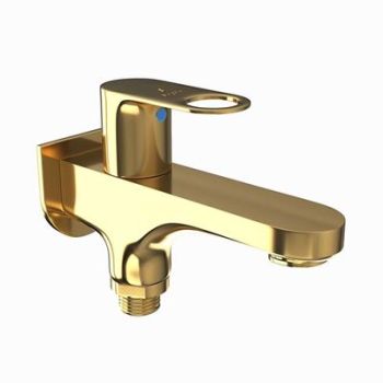 Jaquar Ornamix Prime 2 Way Bib Cock With Wall Flange Full Gold