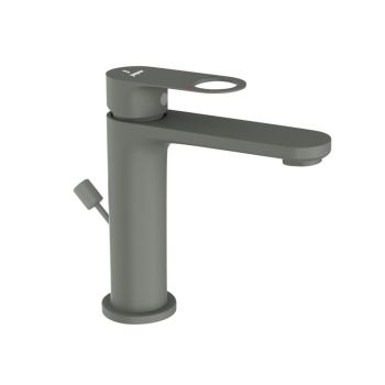 Jaquar Ornamix Prime Basin Mixer - Graphite Finish - ORP-GRF-10051BPM - with Popup Waste & 450mm Braided Hoses