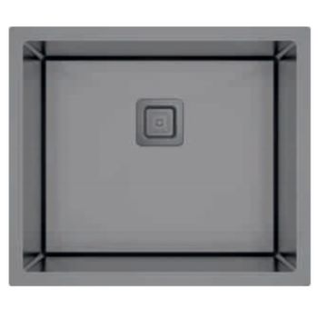 Carysil Micro Radius R10 Single Bowl PVD Gun Metal Kitchen Sink 17"x17"x8"- Matt Finish