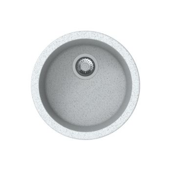 Carysil Rock 18 Inch Quartz Round Single Bowl Kitchen Sink Crater