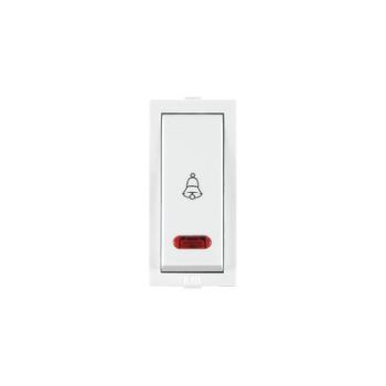 Roma 10A Bell Push White Switch with Neon