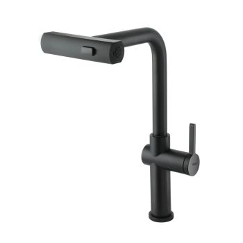Ruhe Arrow Triple Flow Pull-Out Kitchen Mixer Faucet Matte Black