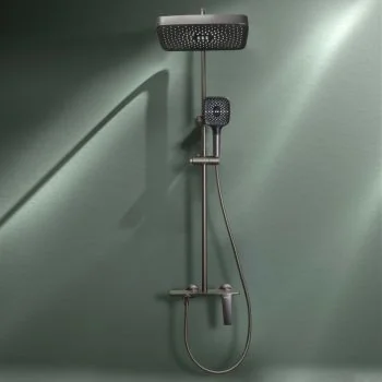 Ruhe Rain Smart Shower Panel Set - Gunmetal PVD Finish with Rainfall, Waterfall, Massage Jets & Hand Shower, 304 Grade Stainless Steel