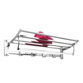 Ruhe Square Foldable Towel Rack (24 Inches) Premium Stainless Steel 12-1301-03