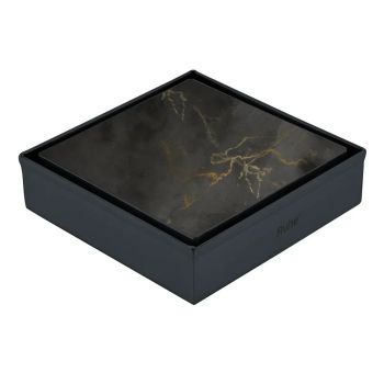 Ruhe Tile-Insert Shower Drain Channel (5 x 5 Inches) Black