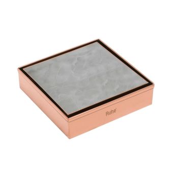 Ruhe Tile-Insert Shower Drain Channel (5 x 5 Inches) Antique Copper