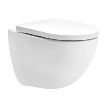 Cera Lustre Carnival Rimless Matt White Wall Hung EWC