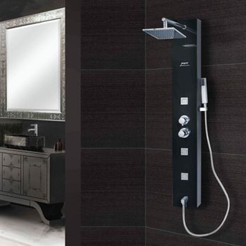 Jaquar Blak Luxury Shower Panel with Body Jets & Hand Shower - Black Finish (SHP-BLK-JA011)