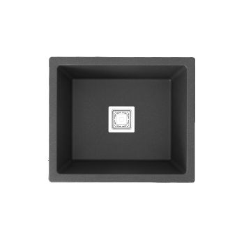 Stonyx Sigma Quartz Kitchen Sink Single Bowl 21x18 Puro Black Metallic