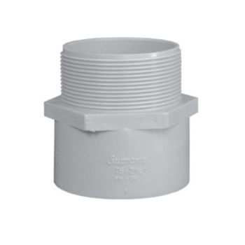 Supreme PVC Male Threaded Adaptor (MTA) - 50 mm (1½" Inch) - 6 kgf/cm² Pressure Rated - Grey Solvent Weld Fitting