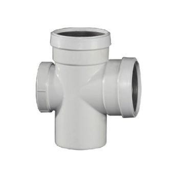 Supreme 110mm (4 Inch) PVC SWR Ring-Fit Door Tee - 90° Inspection Junction with Z-Joint Rubber Ring