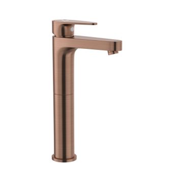 Jaquar Vignette Prime Single Lever Tall Boy Basin Mixer (Antique Copper) - 180mm Extension with 600mm Braided Hoses - VGP-ACR-81005NB