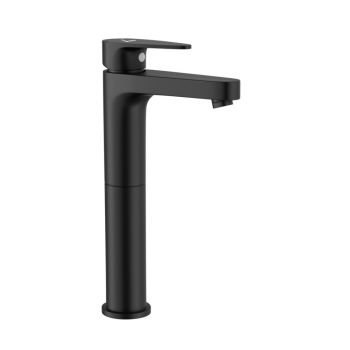 Jaquar Vignette Prime Single Lever Tall Boy Basin Mixer (Black Matt) - 180mm Extension with 600mm Braided Hoses - VGP-BLM-81005NB