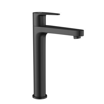Jaquar Vignette Prime Tall Pillar Cock with Extension Body (Black Matt) - Modern Vessel Basin Faucet - VGP-BLM-81021N