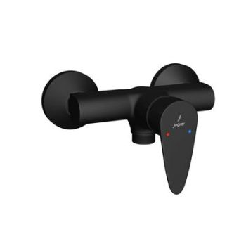 Jaquar Vignette Prime Single Lever Exposed Shower Mixer For Connection To Hand Shower With Connecting Legs & Wall Flanges Black Matt