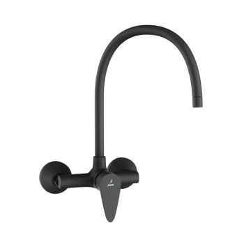 Jaquar Vignette Prime Single Lever Wall Mounted Sink Mixer with Upper Swinging Spout - Black Matt Finish (VGP-BLM-81165)