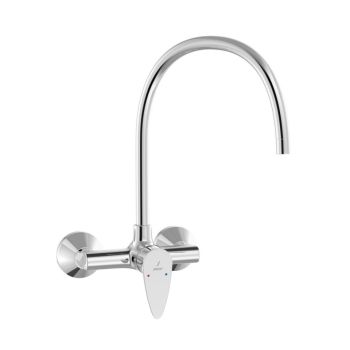 Jaquar Vignette Prime Single Lever Wall Mounted Sink Mixer with Upper Swinging Spout - Chrome Finish (VGP-CHR-81165)