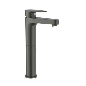 Jaquar Vignette Prime Single Lever Tall Boy Basin Mixer (Graphite) - 180mm Extension with 600mm Braided Hoses - VGP-GRF-81005NB